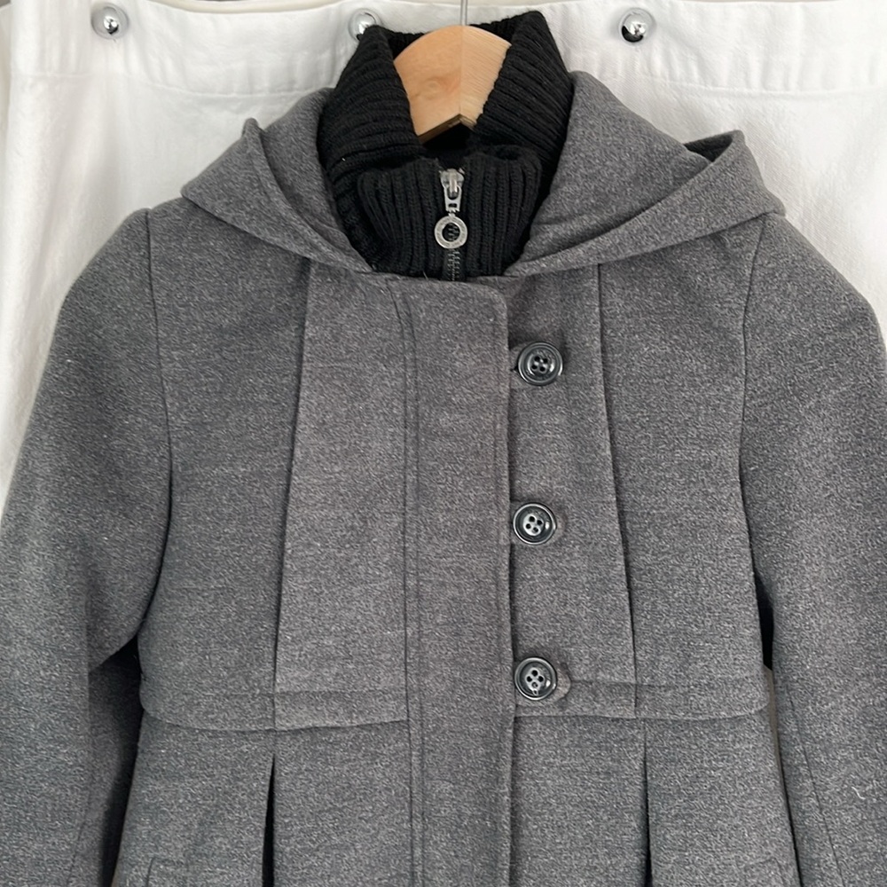Dark gray DKNY dress coat for girls.  Size medium - Picture 2 of 8